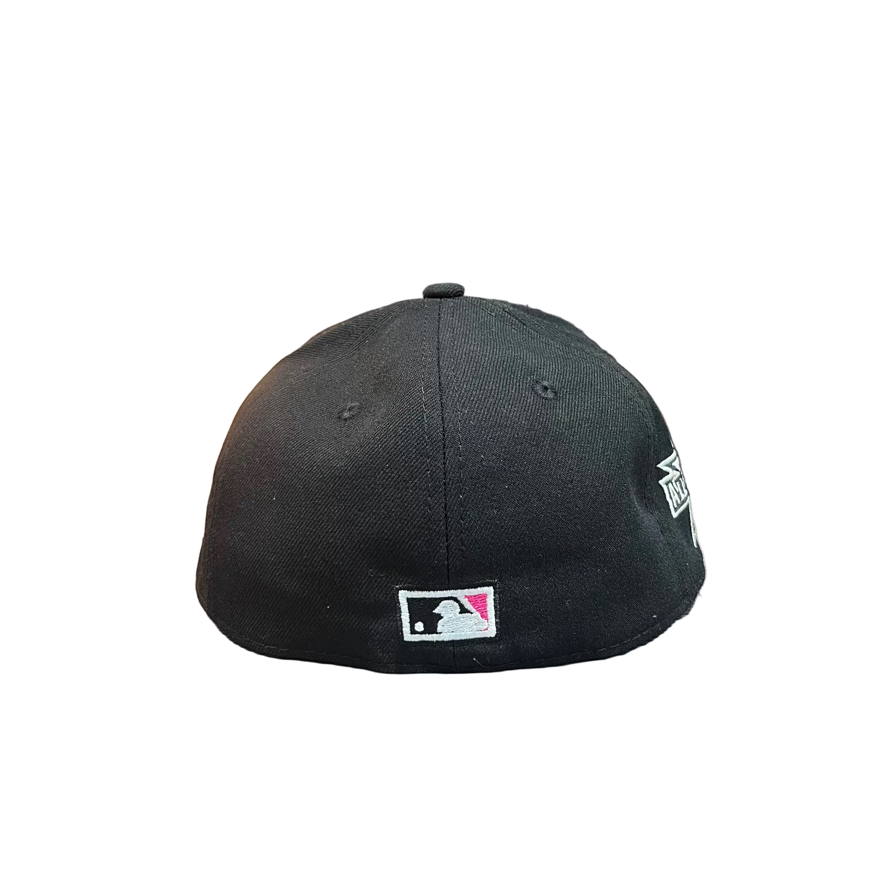 Los Angeles Anaheim Angels Black New Era 59FIFTY Fitted Cap – Pink Logo & Side Patch