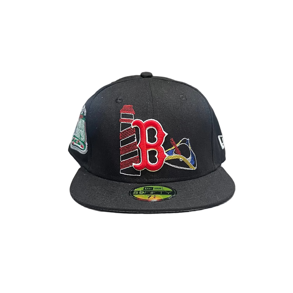 Boston Red Sox Black New Era 59FIFTY Fitted Cap – Multi Patch Edition