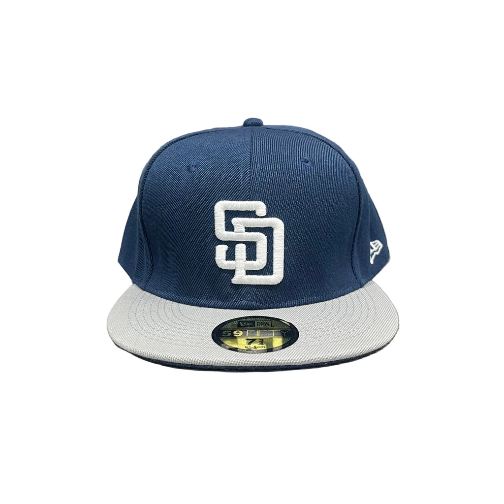 San Diego Padres Navy & Grey New Era 59FIFTY Fitted Cap – White Logo