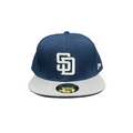 San Diego Padres Navy & Grey New Era 59FIFTY Fitted Cap – White Logo