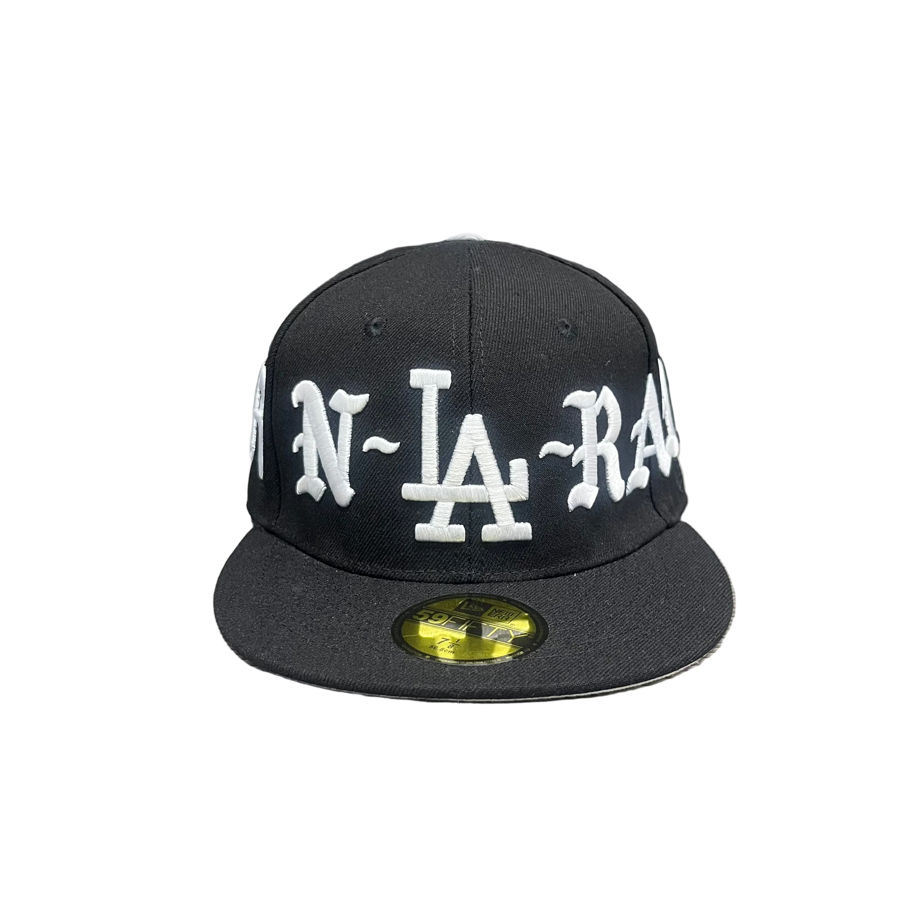 Los Angeles Dodgers “N-LA-RAISED” Black New Era 59FIFTY Fitted Cap – All Around Script