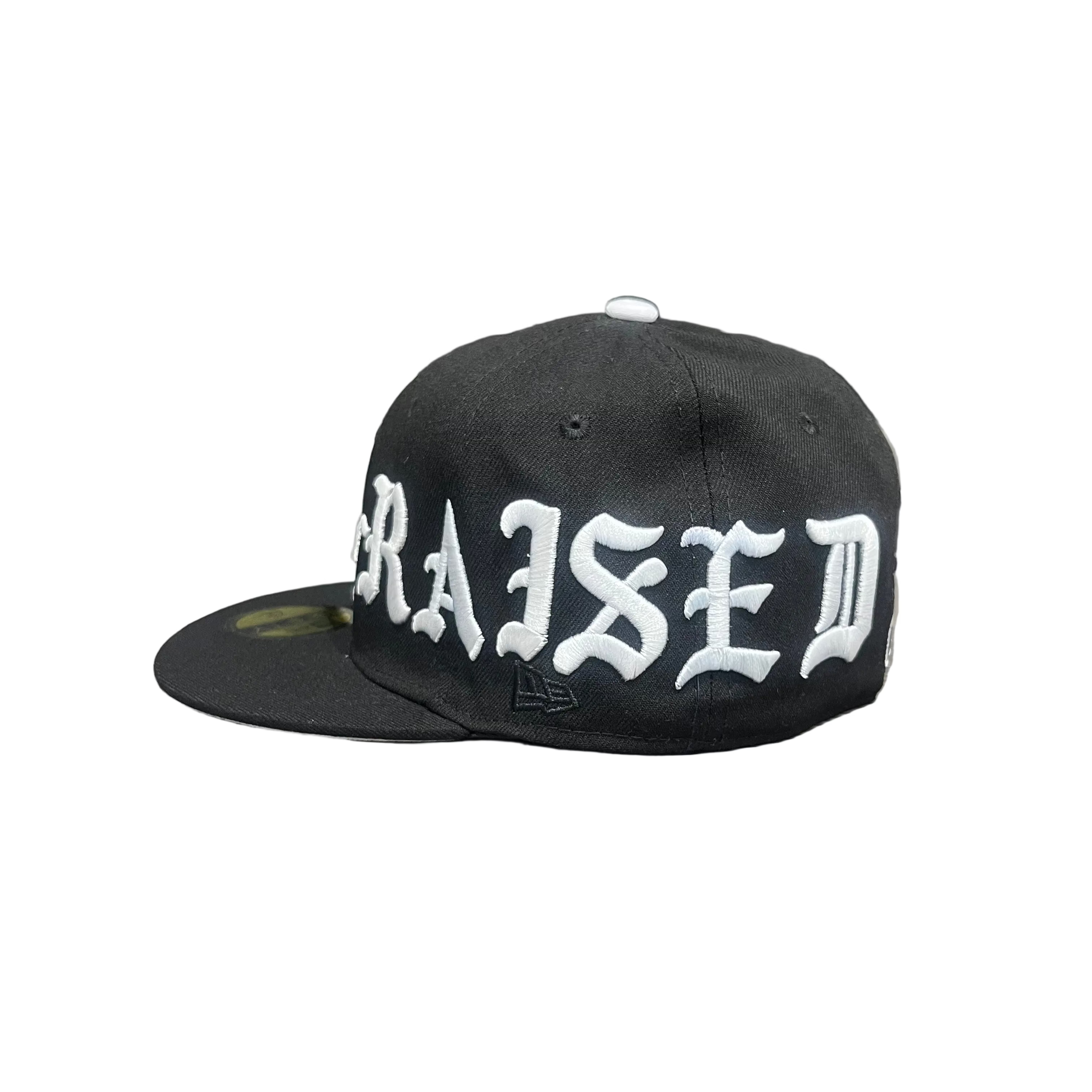 Los Angeles Dodgers “N-LA-RAISED” Black New Era 59FIFTY Fitted Cap – All Around Script