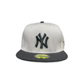 New Era 59FIFTY New York Yankees Grey & Black Fitted Cap – Black Logo